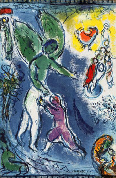 Jacob Wrestling with the Angel Marc Chagall